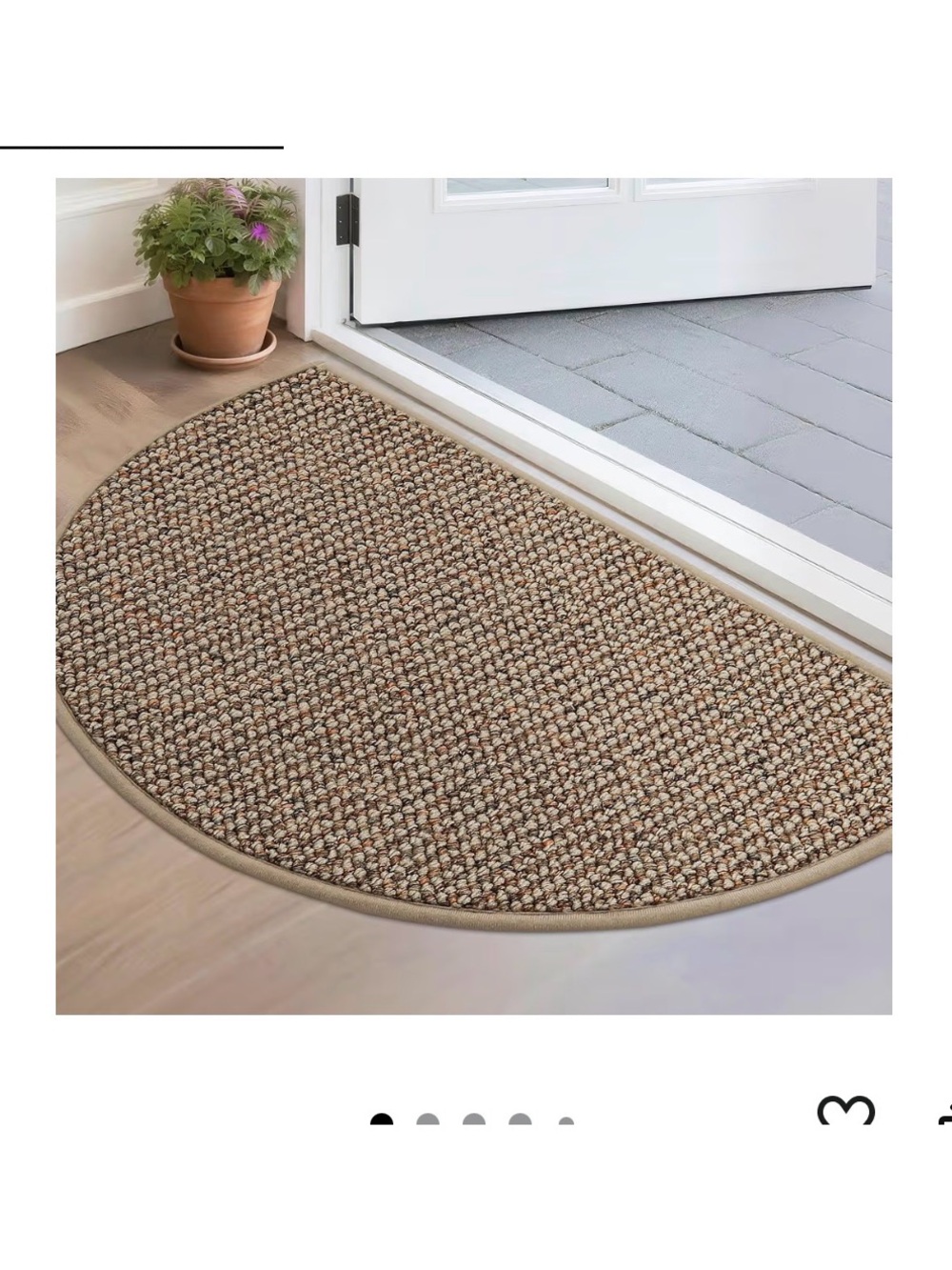 Taupe Half-Circle Dirt Trapper Door Mat